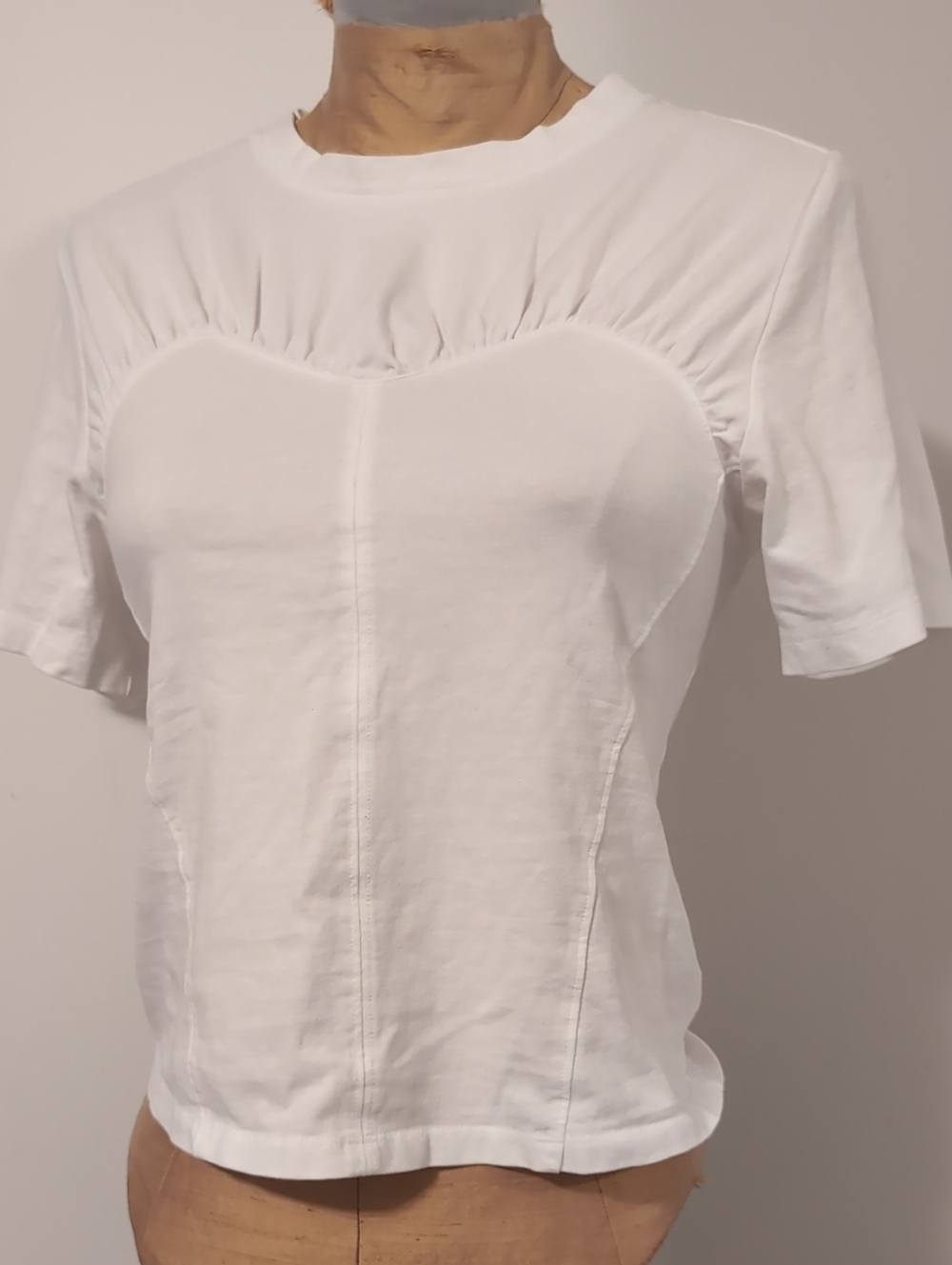 Isabel Marant White Short-Sleeve Structured Corset T-shirt